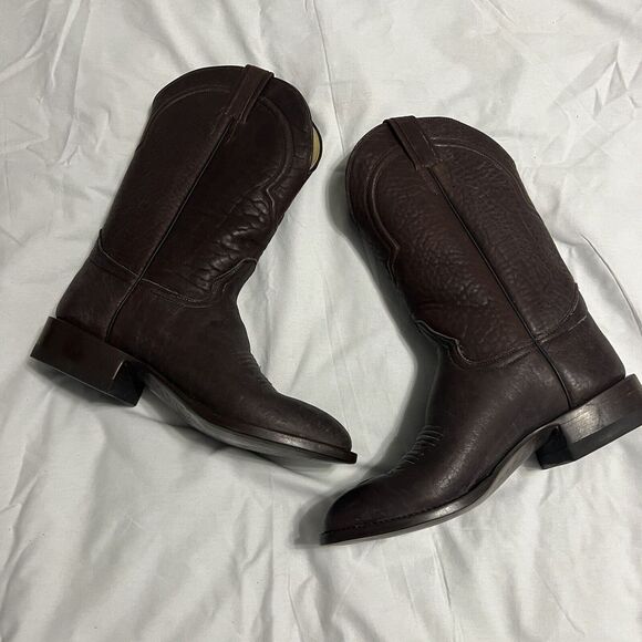 Carter's Handmade Boots Men's Size 8.5C Tatanka Chocolate Buffalo Leather Boots. - Picture 6 of 9